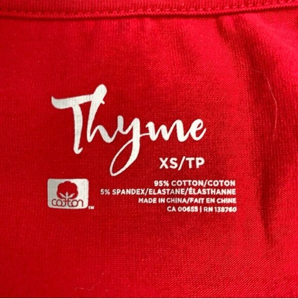 THYME Red  V-Neck Maternity Top XS - Picture 2 of 6